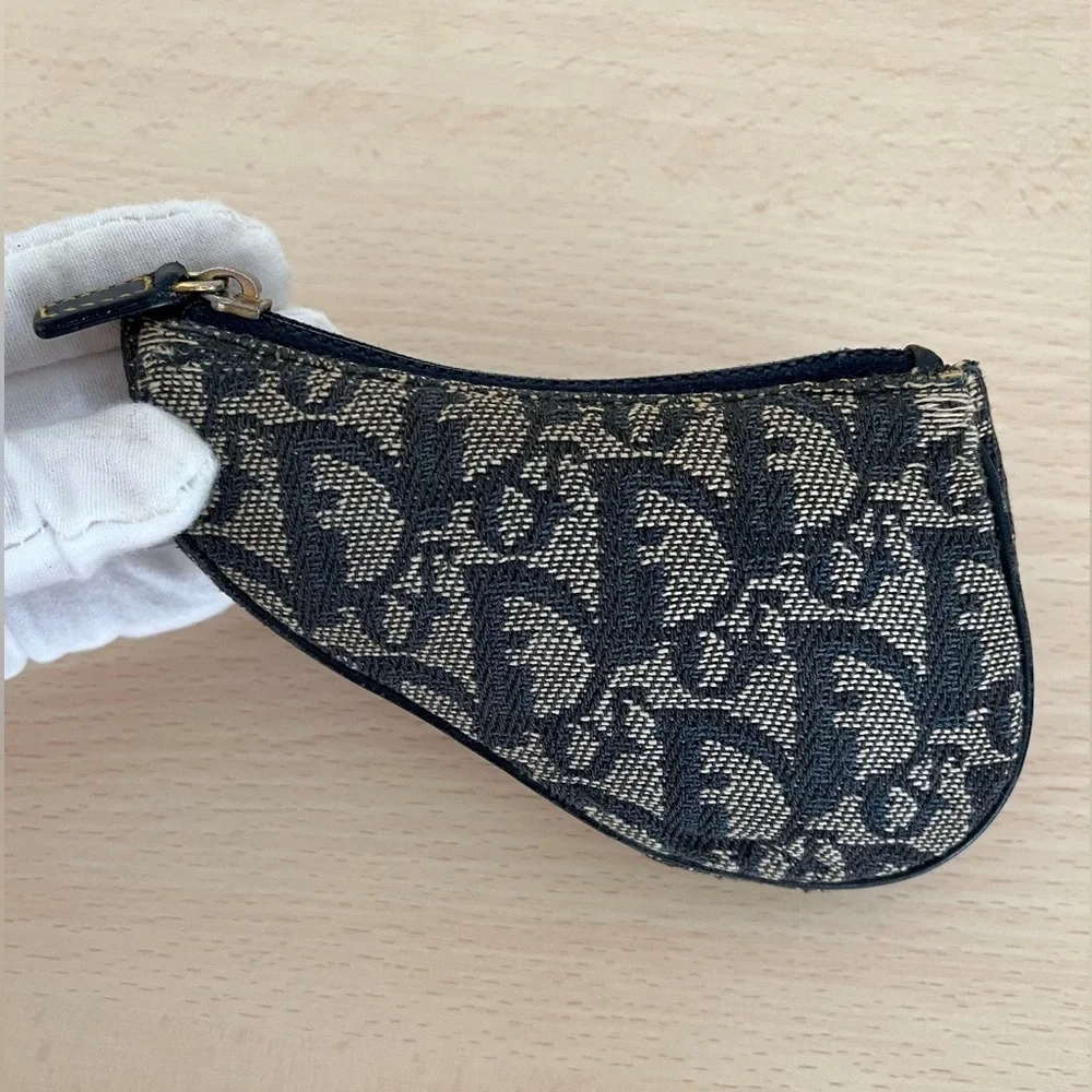 Christian Dior Trotter Coin Purse Oblique Saddle Vintage - Picture 9 of 15